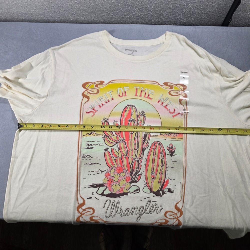 Wrangler Retro Spirit of the West Cactus Graphic T-Shirt Cream XL - Picture 3 of 9